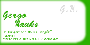 gergo mauks business card